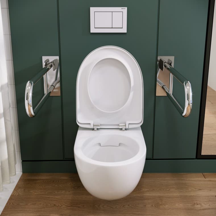 Miska WC wisząca maki Koło z poręczami dla osób z niepełnosprawnością marki Lehnen Miska WC wisząca maki Koło z poręczami dla osób z niepełnosprawnością marki Lehnen